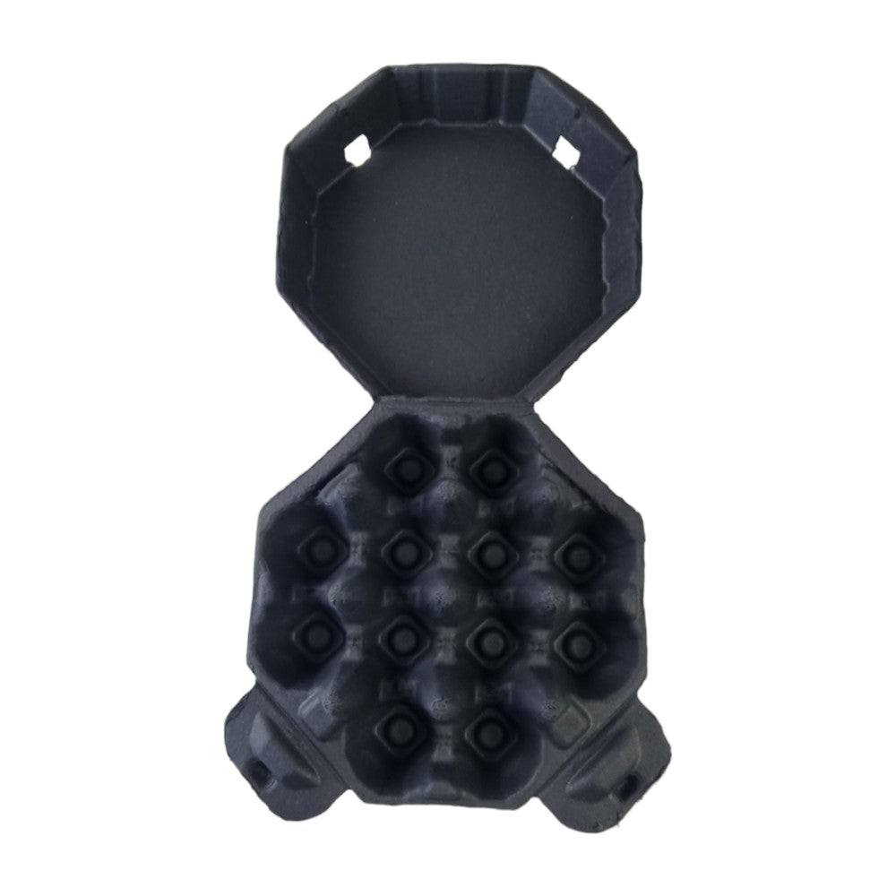 12-Egg Octagon Cartons For Full Dozen Eggs - Black Flat Top Carton