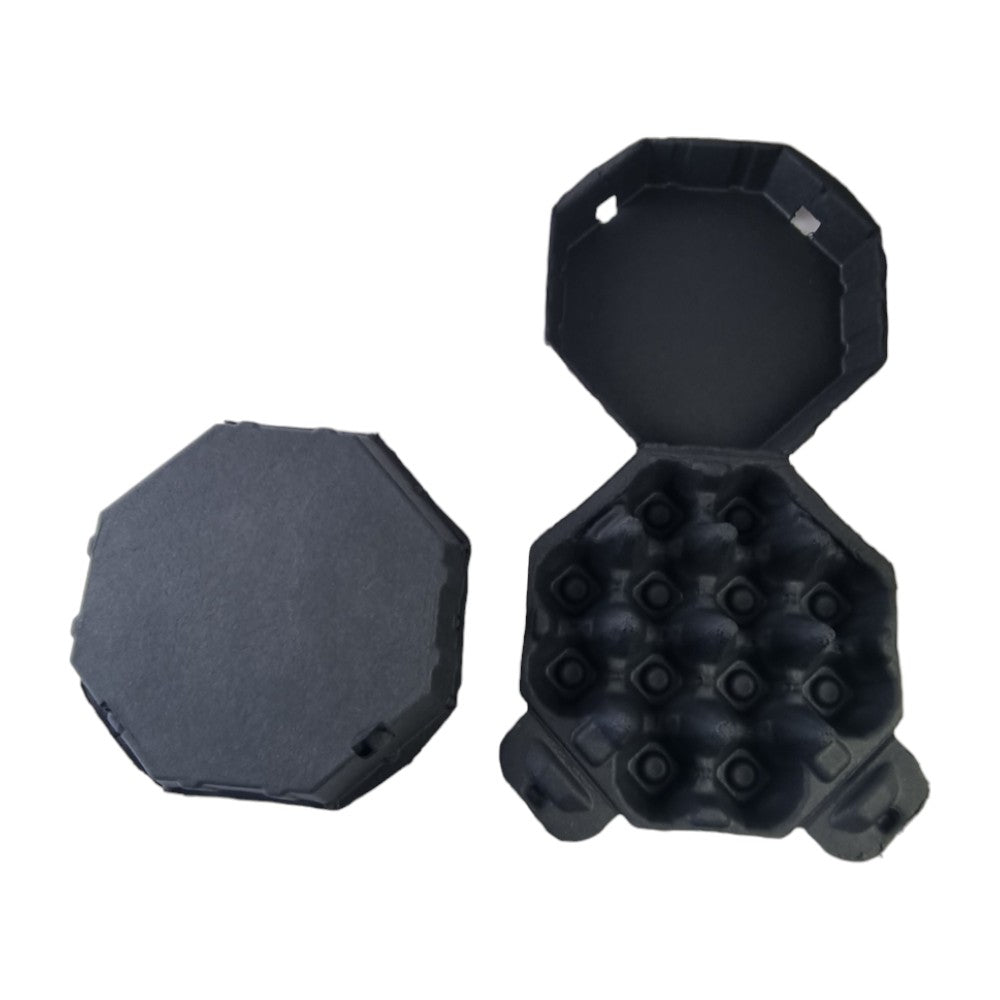 12-Egg Octagon Cartons For Full Dozen Eggs - Black Flat Top Carton