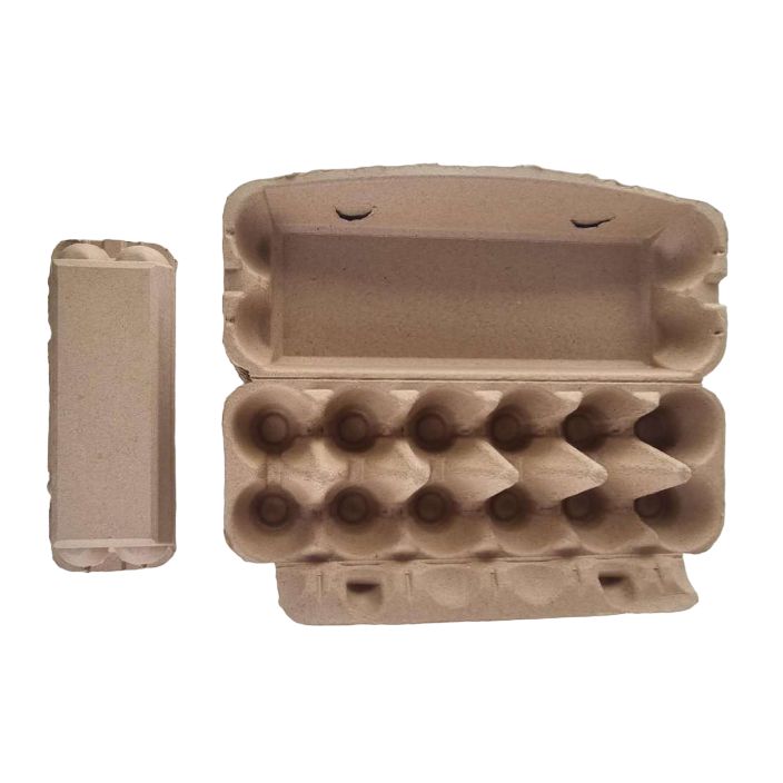 12-Egg Cartons For Full Dozen Eggs - Brown Flat Top Carton - Curved Edge