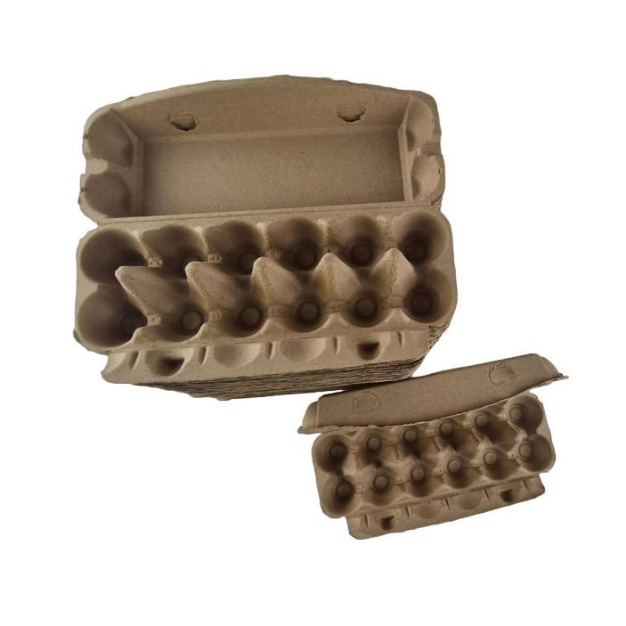 12-Egg Cartons For Full Dozen Eggs - Brown Flat Top Carton - Curved Edge