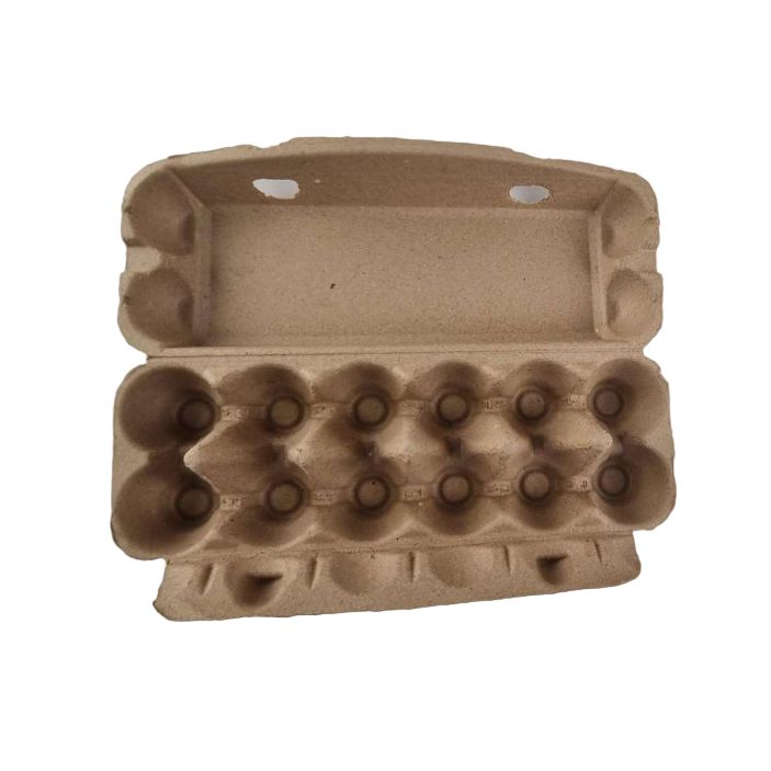 12-Egg Cartons For Full Dozen Eggs - Brown Flat Top Carton - Curved Edge