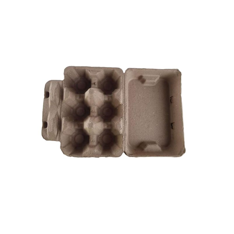 6-Egg Duck Egg Cartons For Large Half Dozen Eggs - Brown Flat Top Carton