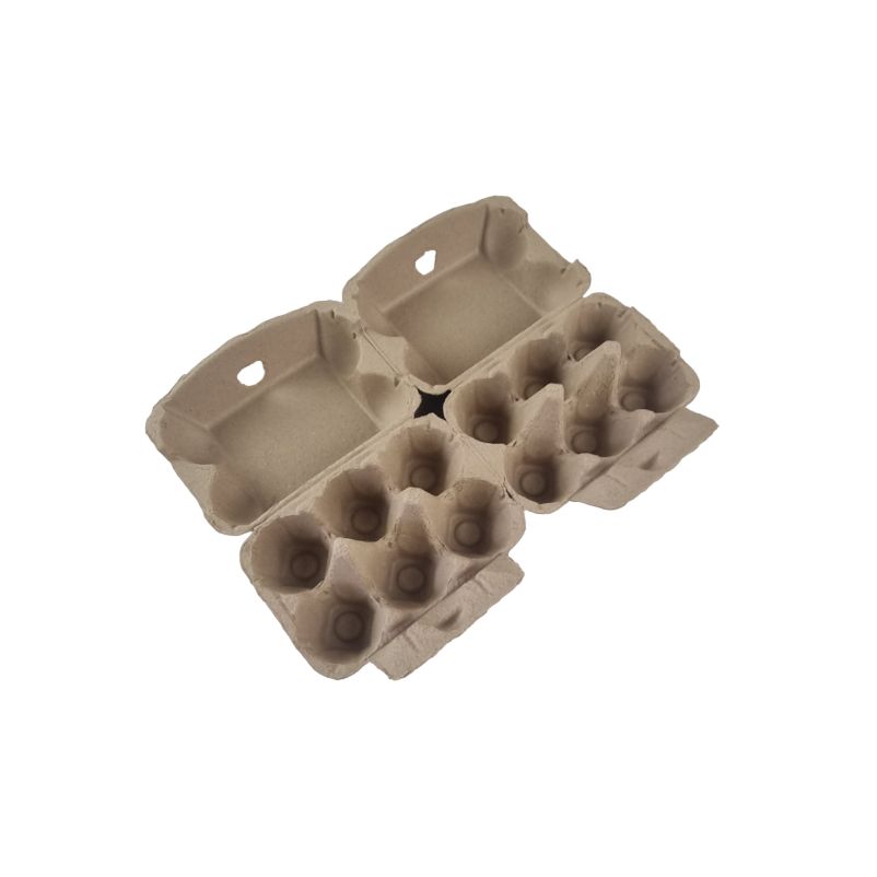 Twin Six Cartons For Two X Half-Dozen Eggs - Brown Flat Top Carton