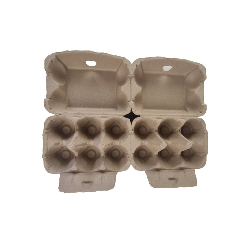 Twin Six Cartons For Two X Half-Dozen Eggs - Brown Flat Top Carton