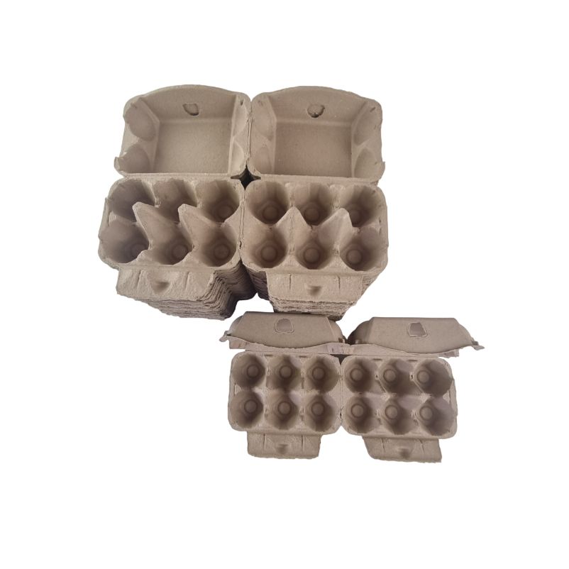 Twin Six Cartons For Two X Half-Dozen Eggs - Brown Flat Top Carton