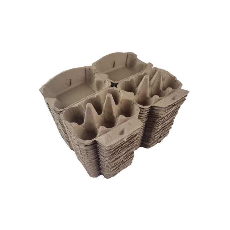 Twin Six Cartons For Two X Half-Dozen Eggs - Brown Flat Top Carton