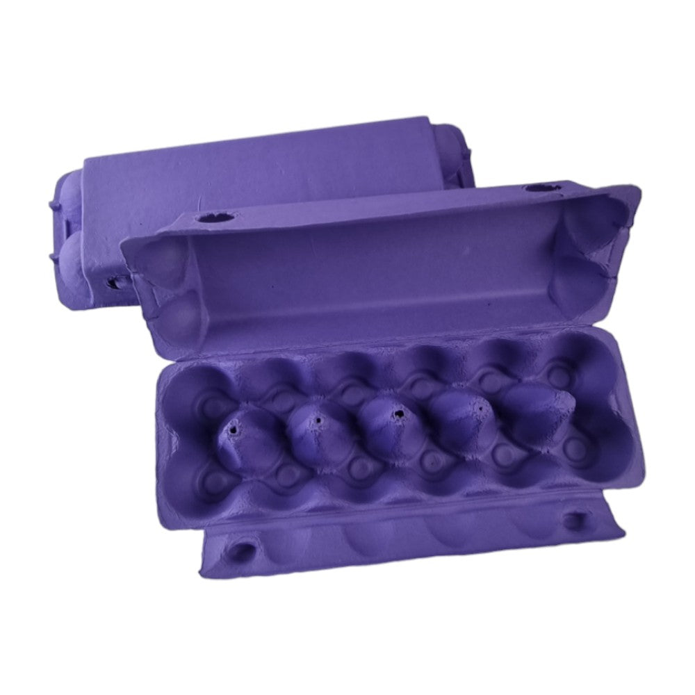 12-Egg Cartons For Full Dozen Eggs - Dark Purple Flat Top Carton