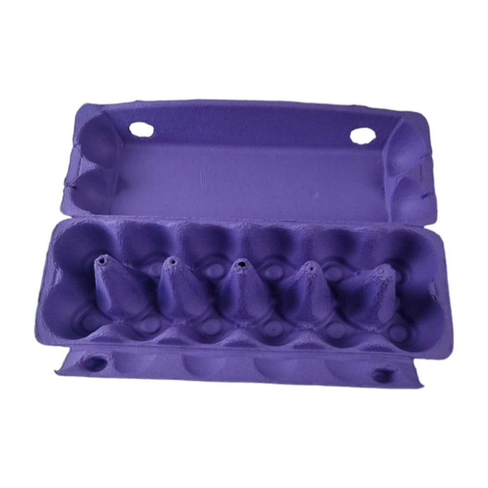 12-Egg Cartons For Full Dozen Eggs - Dark Purple Flat Top Carton