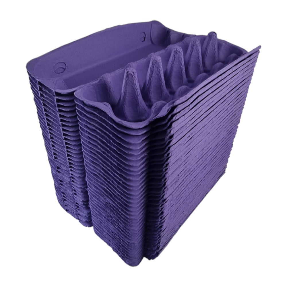 12-Egg Cartons For Full Dozen Eggs - Dark Purple Flat Top Carton