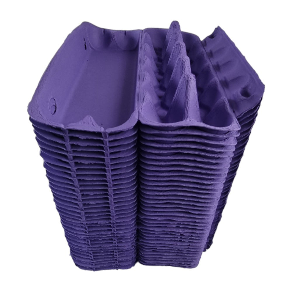 12-Egg Cartons For Full Dozen Eggs - Dark Purple Flat Top Carton
