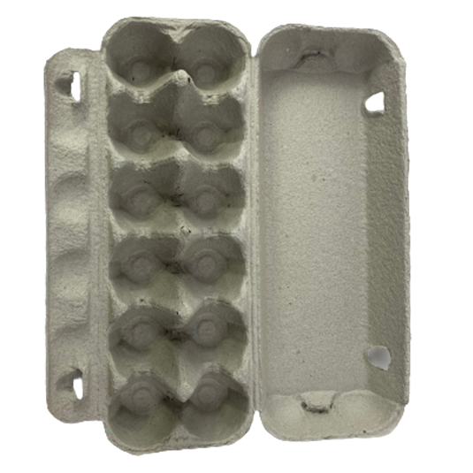 12-Egg Cartons For Full Dozen Eggs - Grey Flat Top Carton