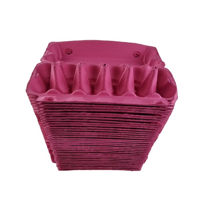 12-Egg Cartons For Full Dozen Eggs - Hot Pink Flat Top Carton