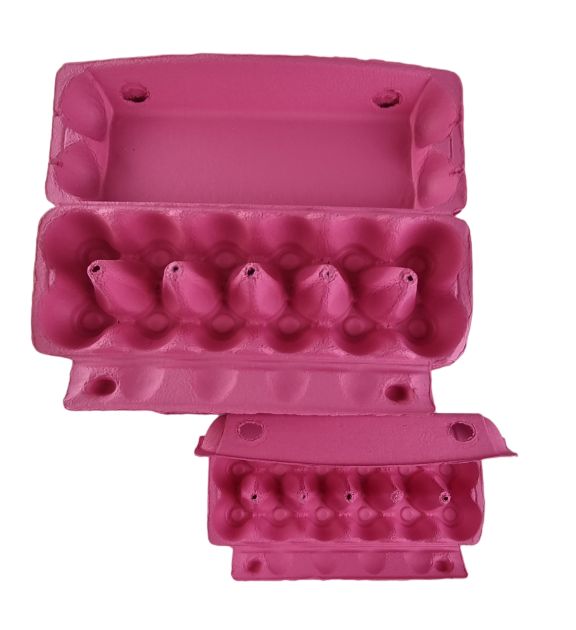 12-Egg Cartons For Full Dozen Eggs - Hot Pink Flat Top Carton
