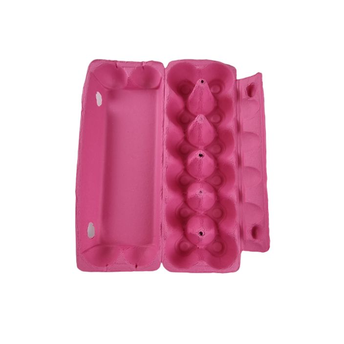 12-Egg Cartons For Full Dozen Eggs - Hot Pink Flat Top Carton