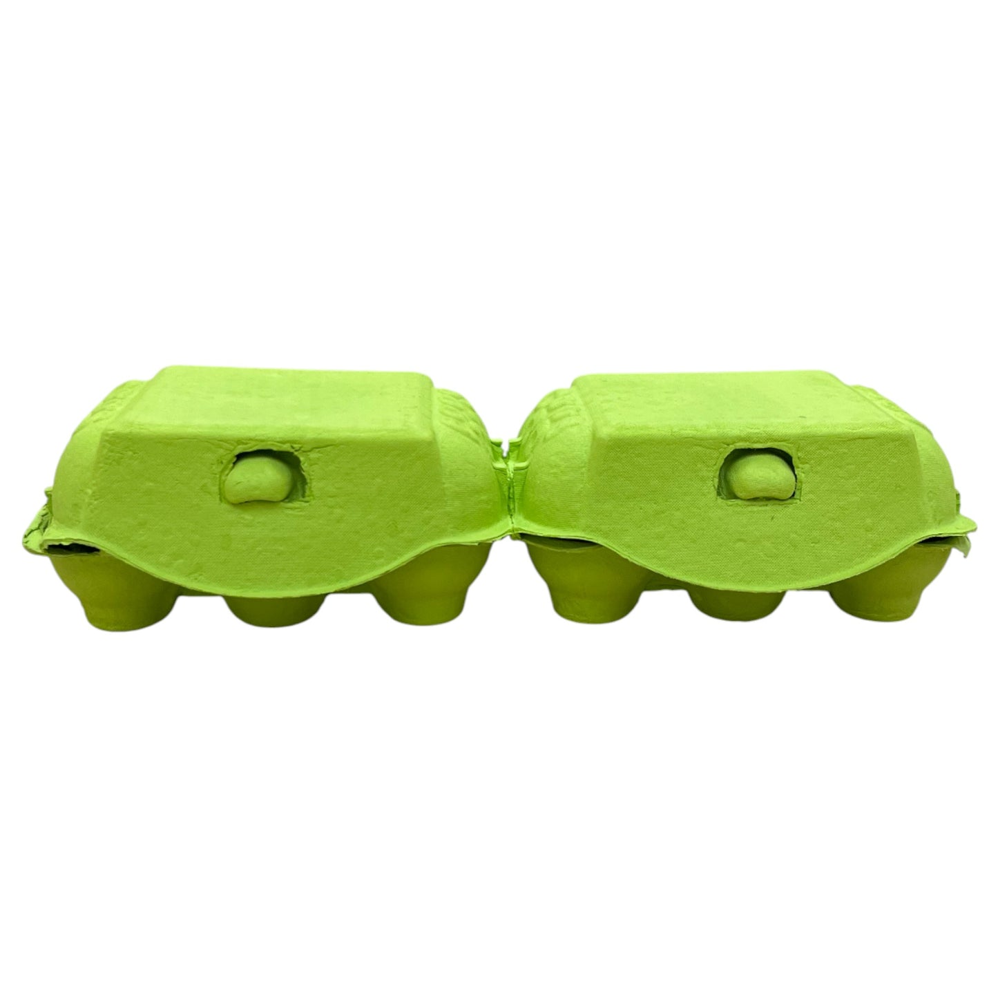 Twin Six Cartons For Two X Half-Dozen Eggs - Lime Green Flat Top Carton