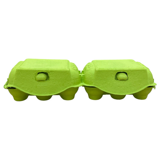 Twin Six Cartons For Two X Half-Dozen Eggs - Lime Green Flat Top Carton
