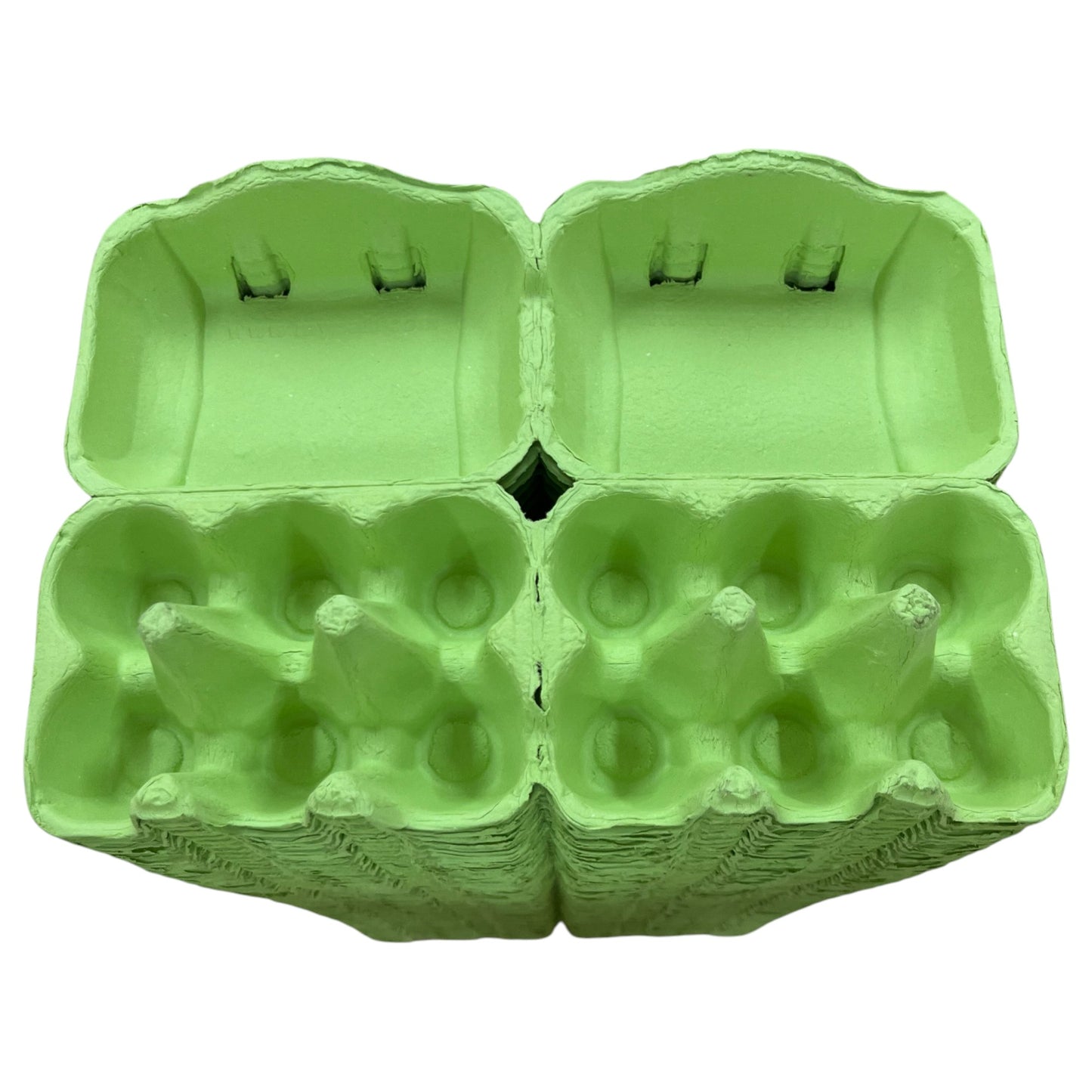 Twin Six Cartons For Two X Half-Dozen Eggs - Light Green Flat Top Carton