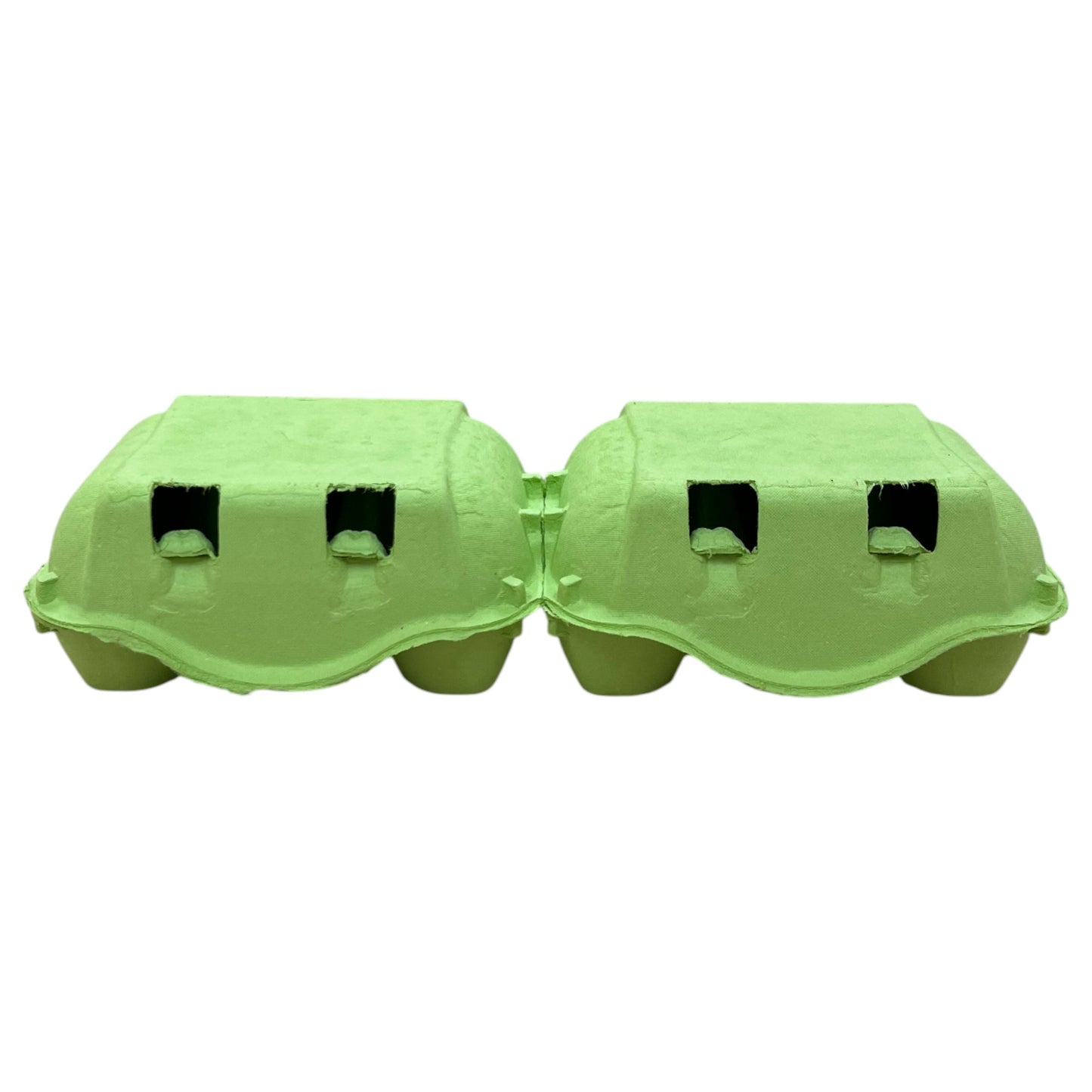 Twin Six Cartons For Two X Half-Dozen Eggs - Light Green Flat Top Carton