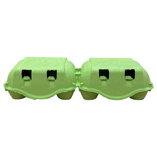 Twin Six Cartons For Two X Half-Dozen Eggs - Light Green Flat Top Carton