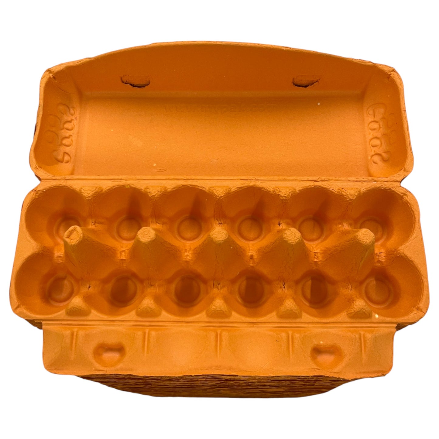 12-Egg Cartons For Full Dozen Eggs - Orange Flat Top Carton