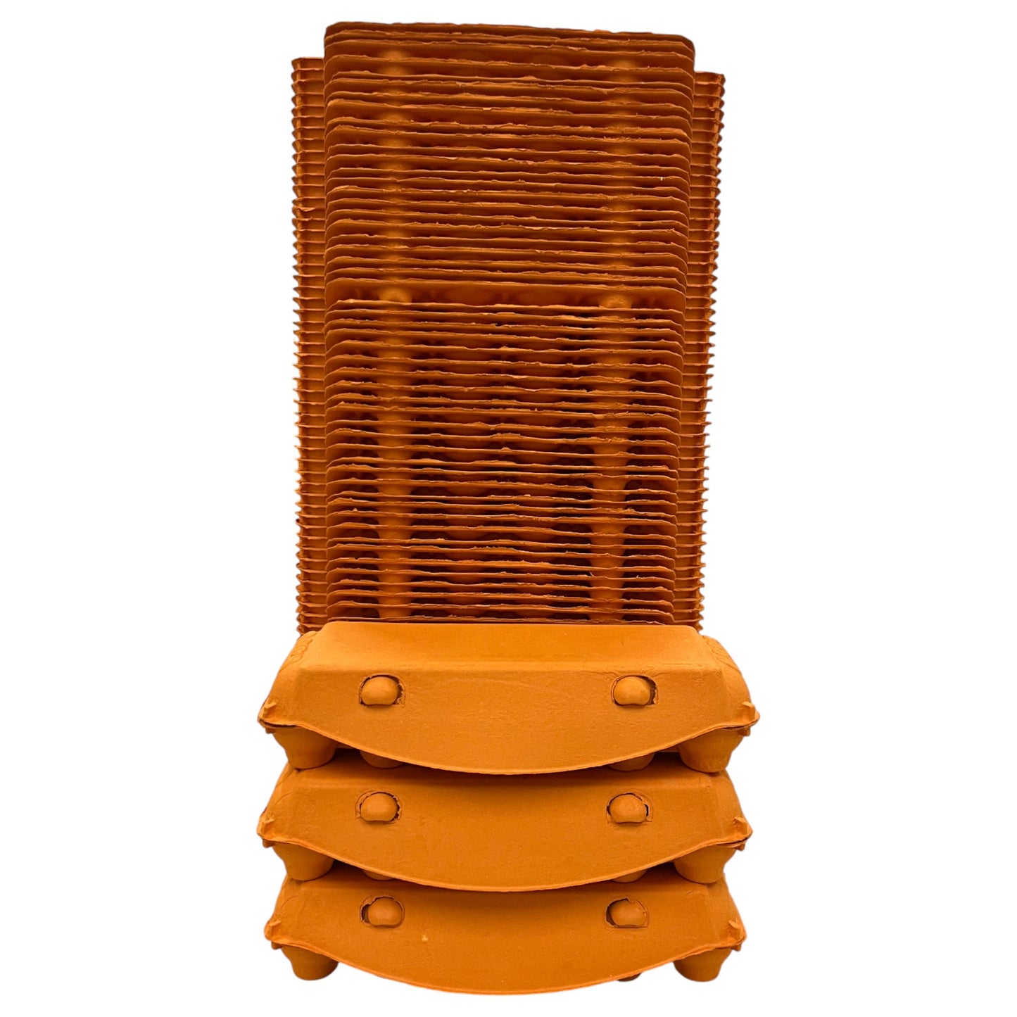 12-Egg Cartons For Full Dozen Eggs - Orange Flat Top Carton