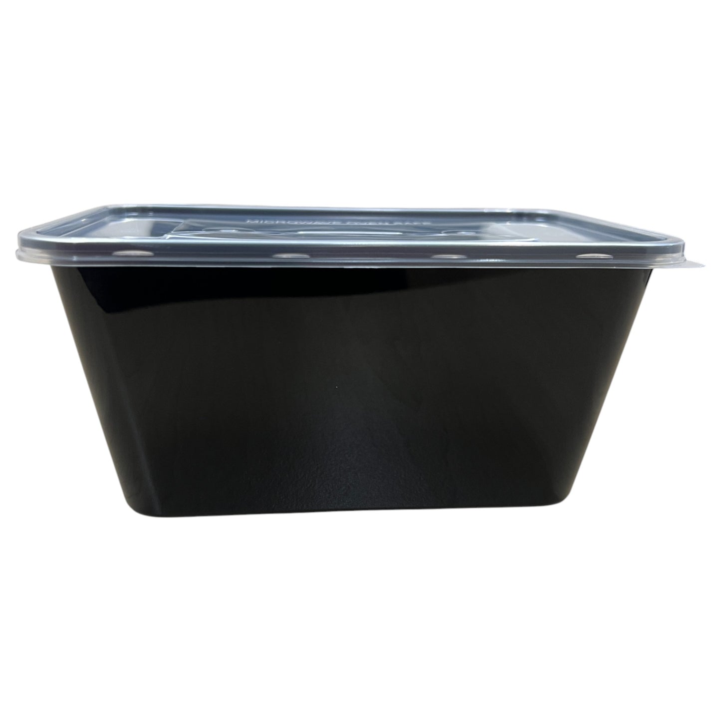 1000Ml Black Plastic Reusable Food Lunch Snack Containers With Clear Lids