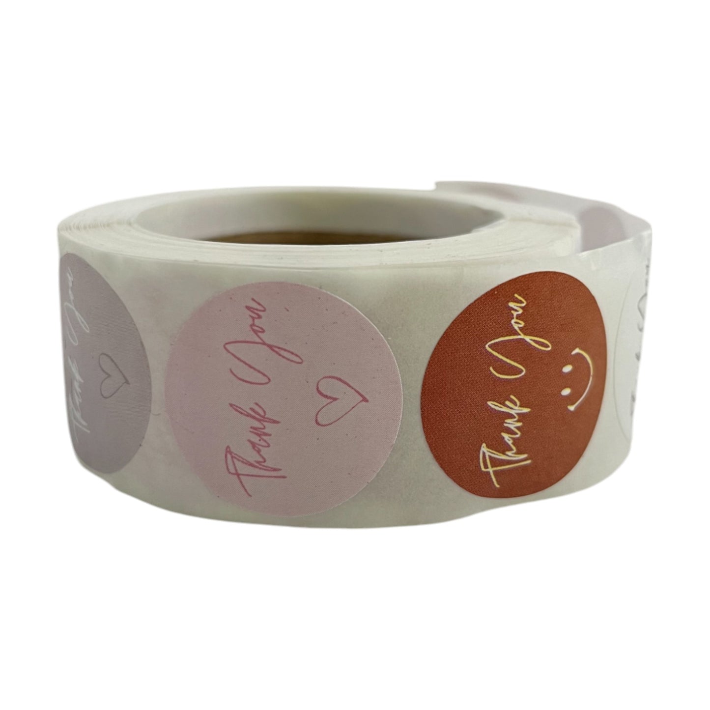 'Thank You' Label Adhesive Assorted Round Stickers 25mm Roll