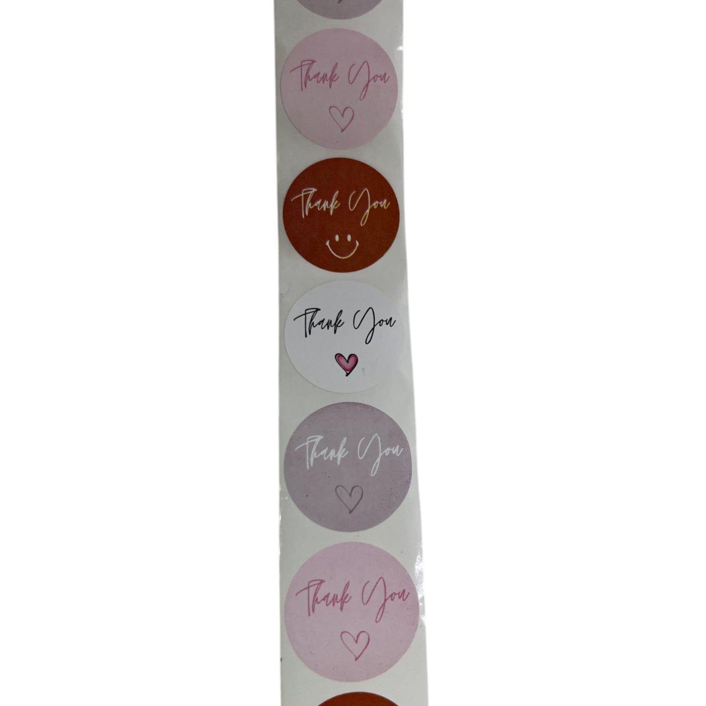 'Thank You' Label Adhesive Assorted Round Stickers 25mm Roll