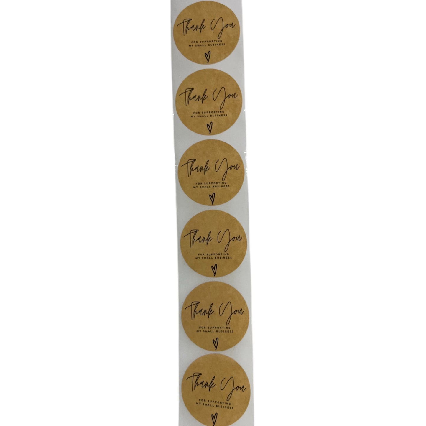 'Thank You' Labels Adhesive Round Stickers 25mm Roll