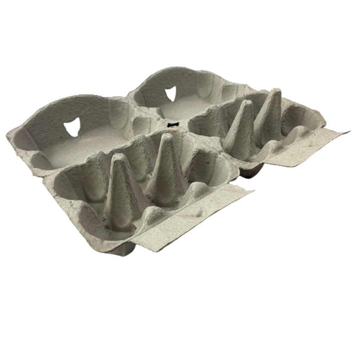 Twin Six Cartons For Two X Half-Dozen Eggs - Grey Flat Top Carton