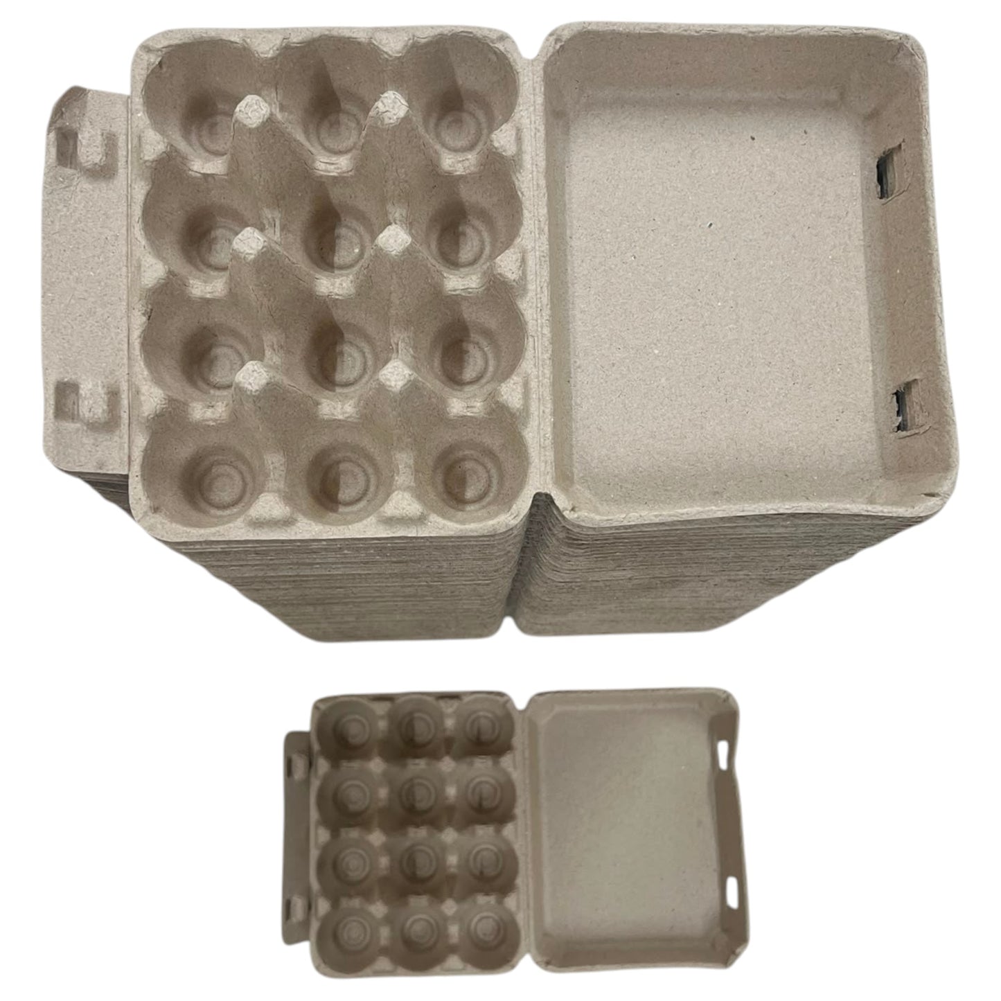 12-Egg Vintage Cartons For Full Dozen Eggs - Brown Flat Top Carton