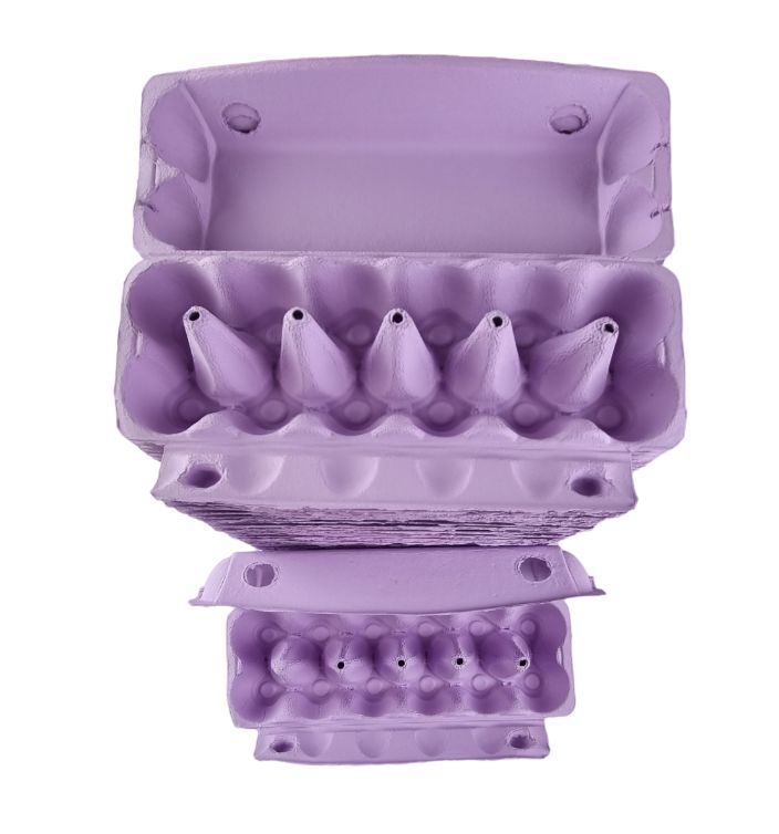 12-Egg Cartons For Full Dozen Eggs - Violet Flat Top Carton