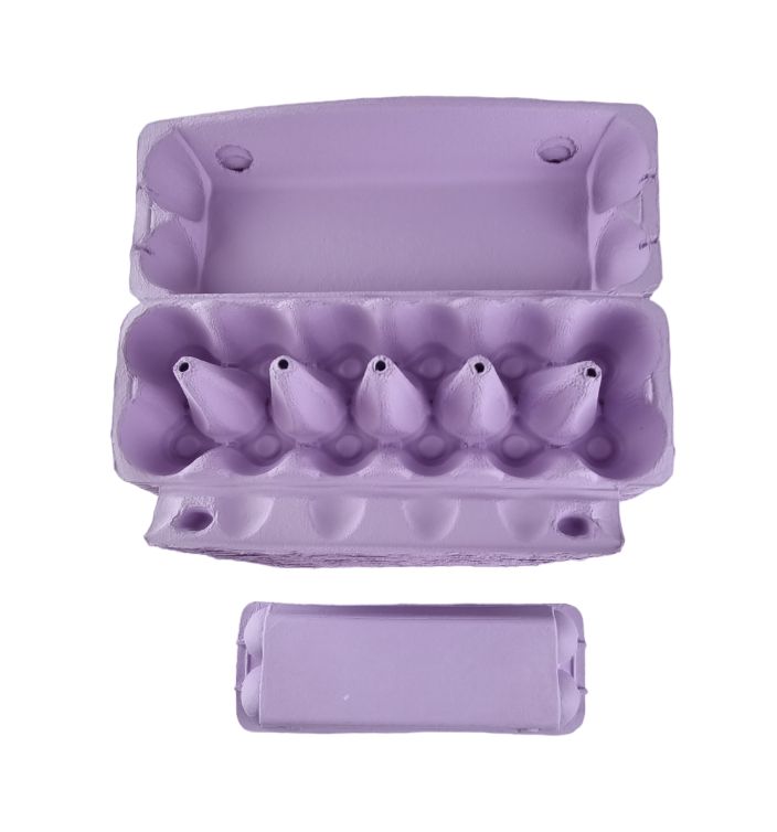 12-Egg Cartons For Full Dozen Eggs - Violet Flat Top Carton