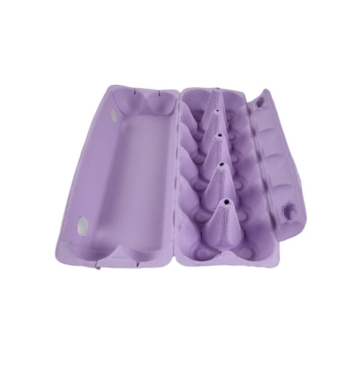 12-Egg Cartons For Full Dozen Eggs - Violet Flat Top Carton