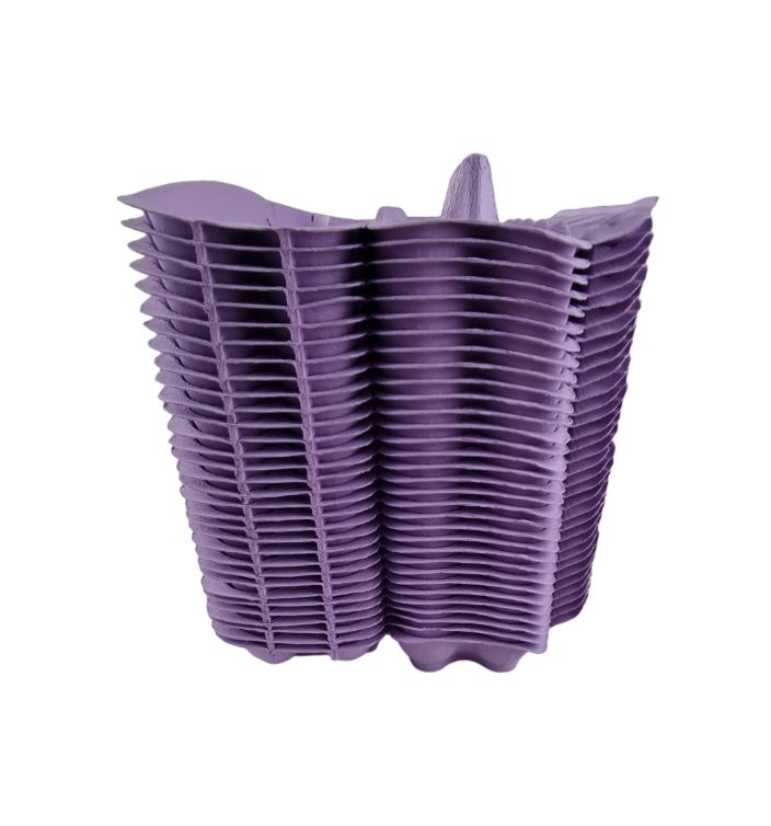 12-Egg Cartons For Full Dozen Eggs - Violet Flat Top Carton