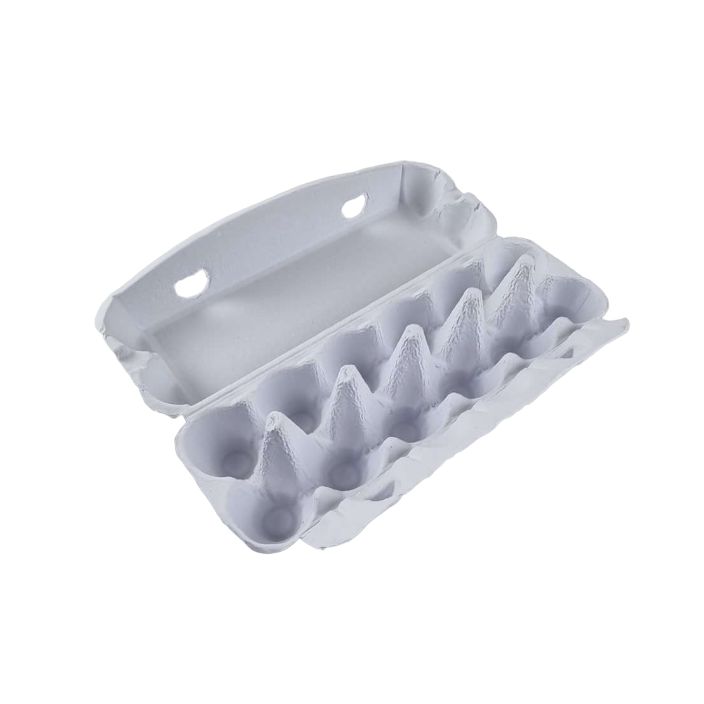 12-Egg Cartons For Full Dozen Eggs - White Flat Top Carton - Curved Edge