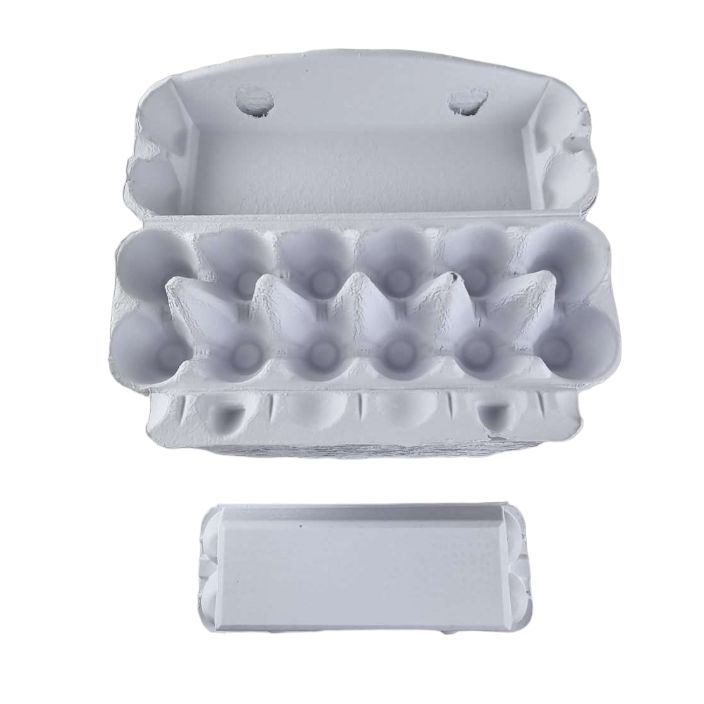12-Egg Cartons For Full Dozen Eggs - White Flat Top Carton - Curved Edge