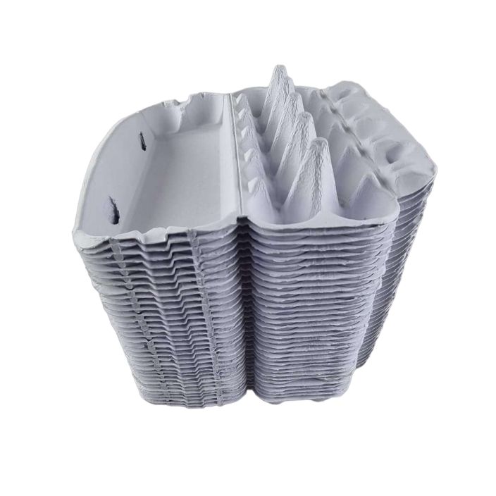 12-Egg Cartons For Full Dozen Eggs - White Flat Top Carton - Curved Edge