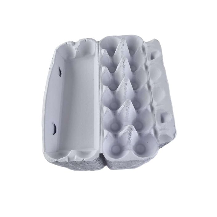 12-Egg Cartons For Full Dozen Eggs - White Flat Top Carton - Curved Edge