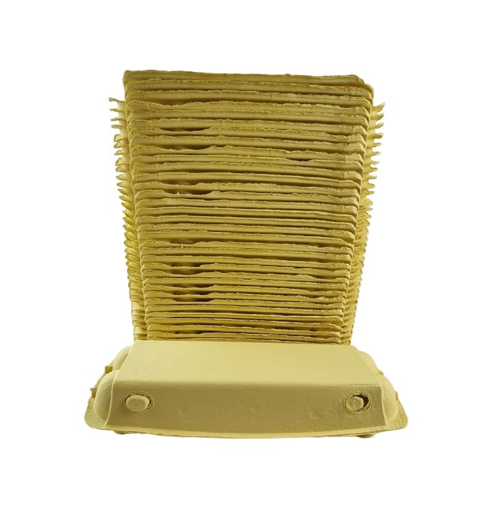 12-Egg Cartons For Full Dozen Eggs - Yellow Flat Top Carton