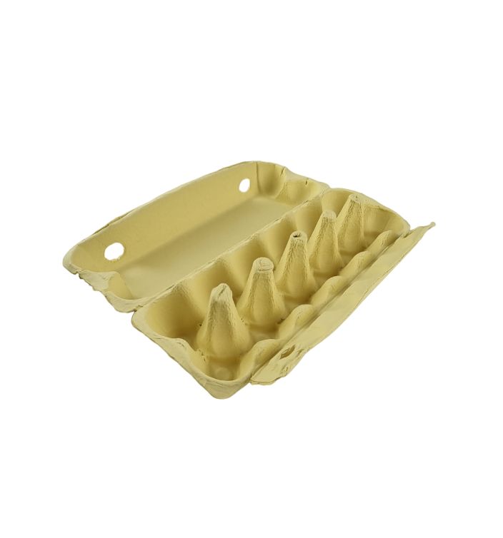 12-Egg Cartons For Full Dozen Eggs - Yellow Flat Top Carton